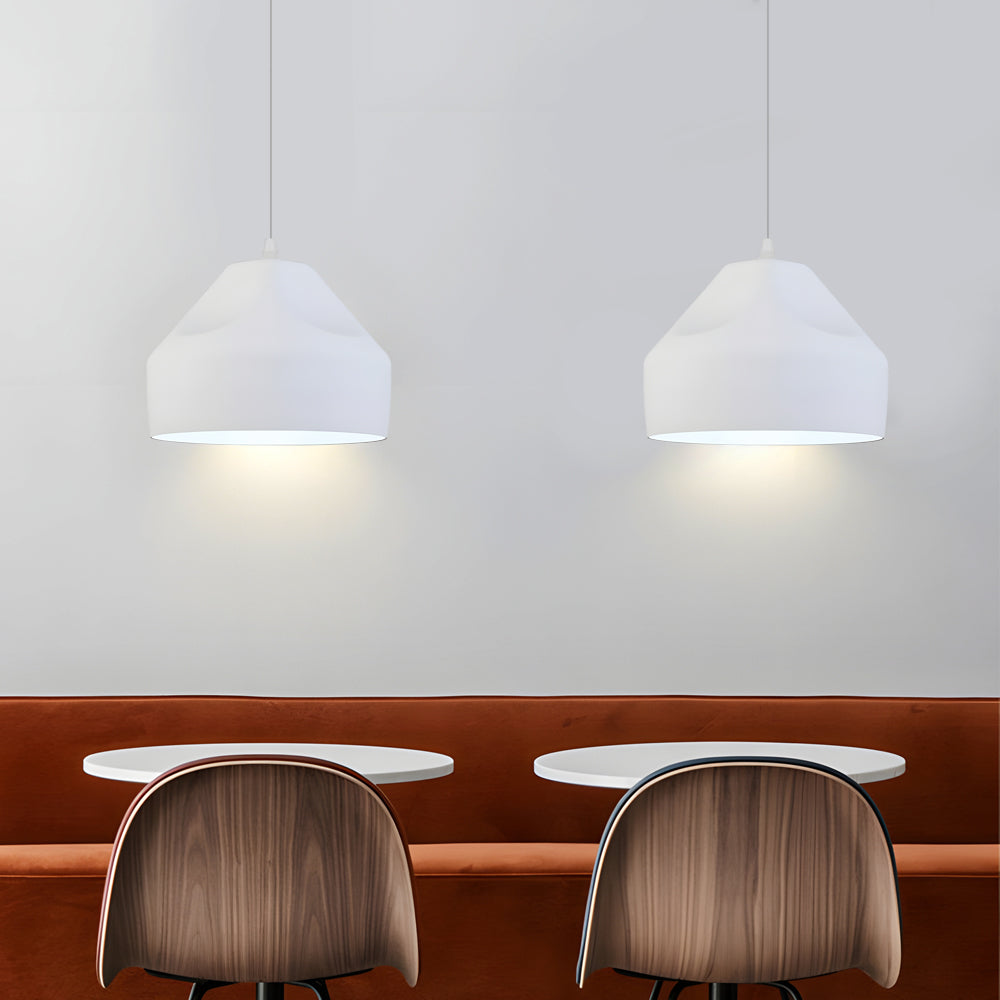 Pleat Box LED Pendant Light 1-Light Black/White Aluminum Hanging Lamp