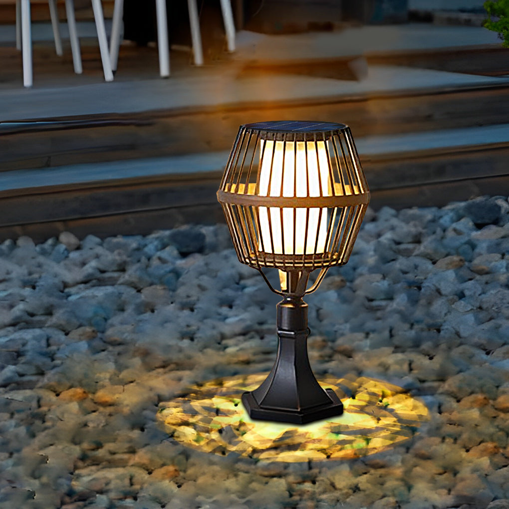 Waterproof Aluminum LED Matte Black Modern Solar Outdoor Lights Lanterns