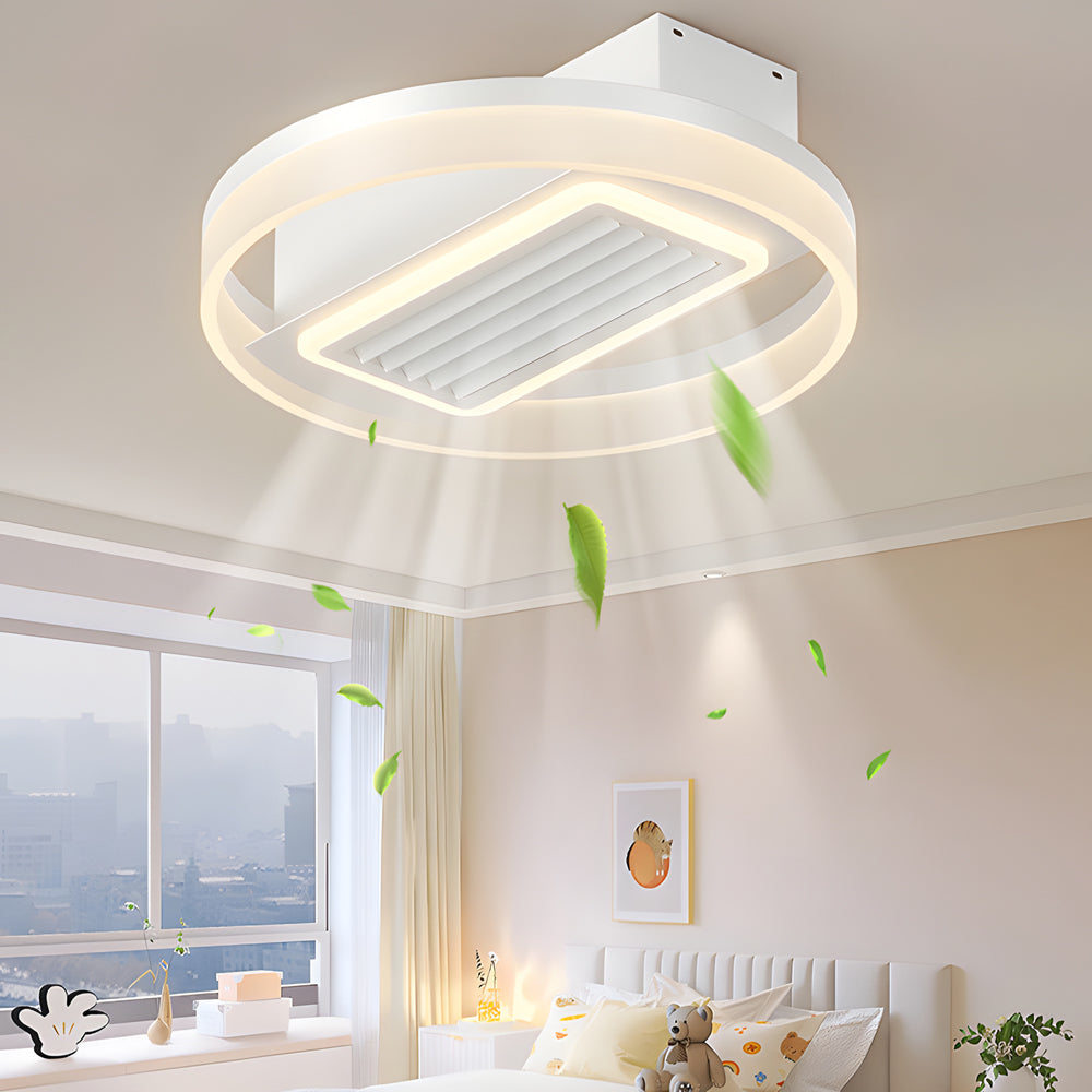 19.68 In. Indoor Adjustable Dimmable LED Bladeless Ceiling Fan with Remote Control - Dazuma