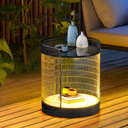 19 inch LED Open Mesh Outdoor Floor Lamp with Table