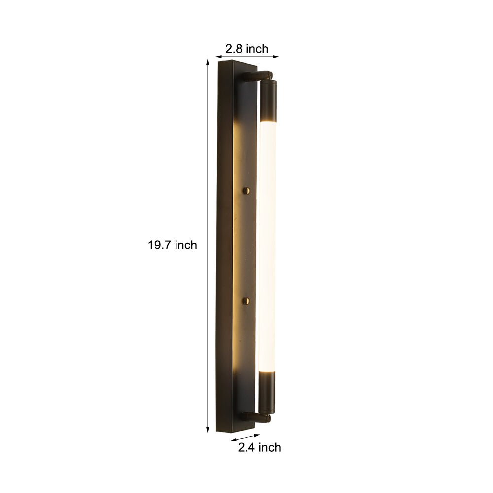 19.68'' Acrylic Tube 1 - Light LED Wall Lights Indoor - Black/Gold/Chrome Base