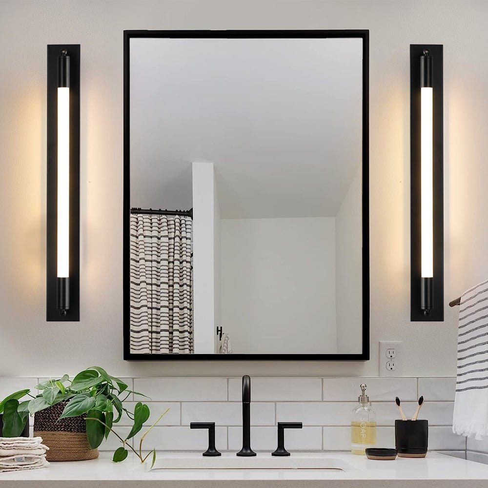 19.68'' Acrylic Tube 1 - Light LED Wall Lights Indoor - Black/Gold/Chrome Base