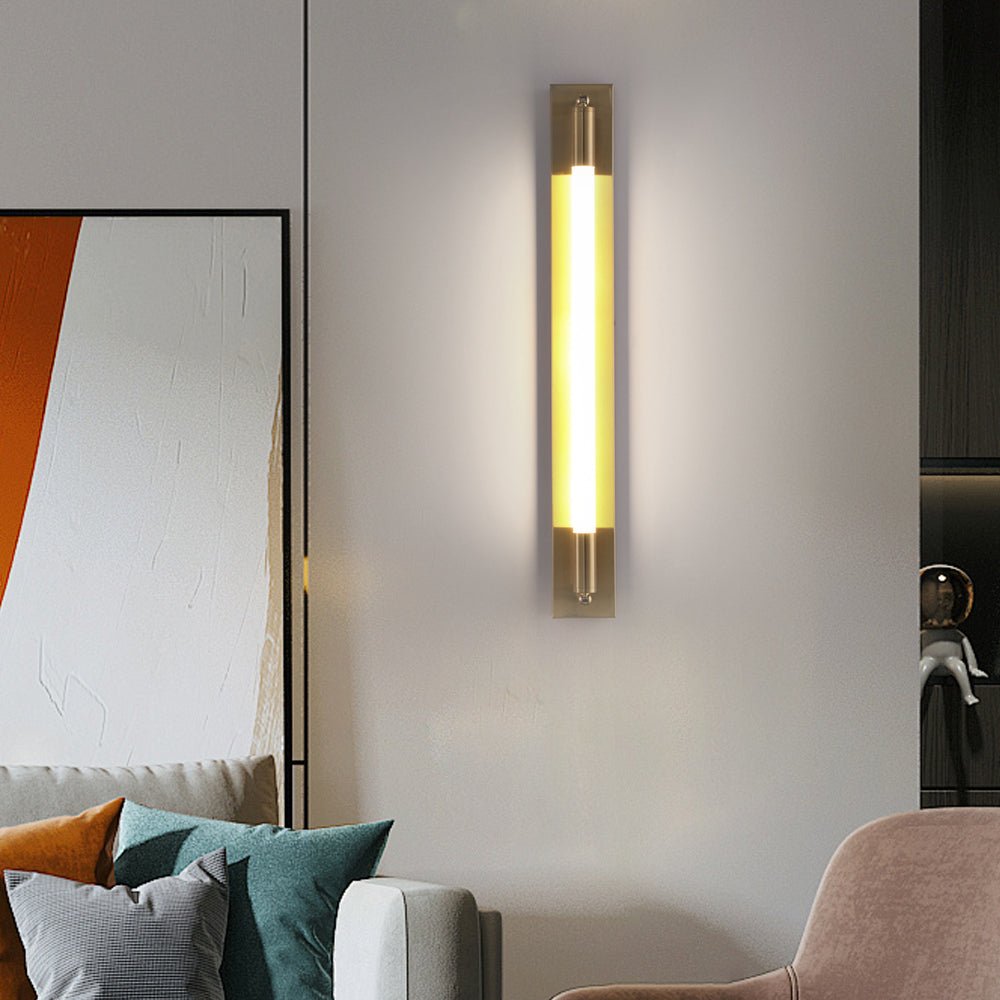 19.68'' Acrylic Tube 1 - Light LED Wall Lights Indoor - Black/Gold/Chrome Base