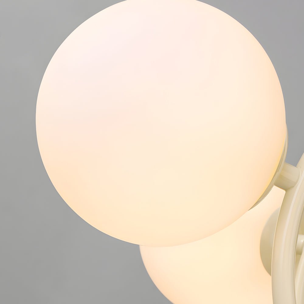 19.68 - In. Midcentury 6 - Light Beige Glass Sphere Chandelier