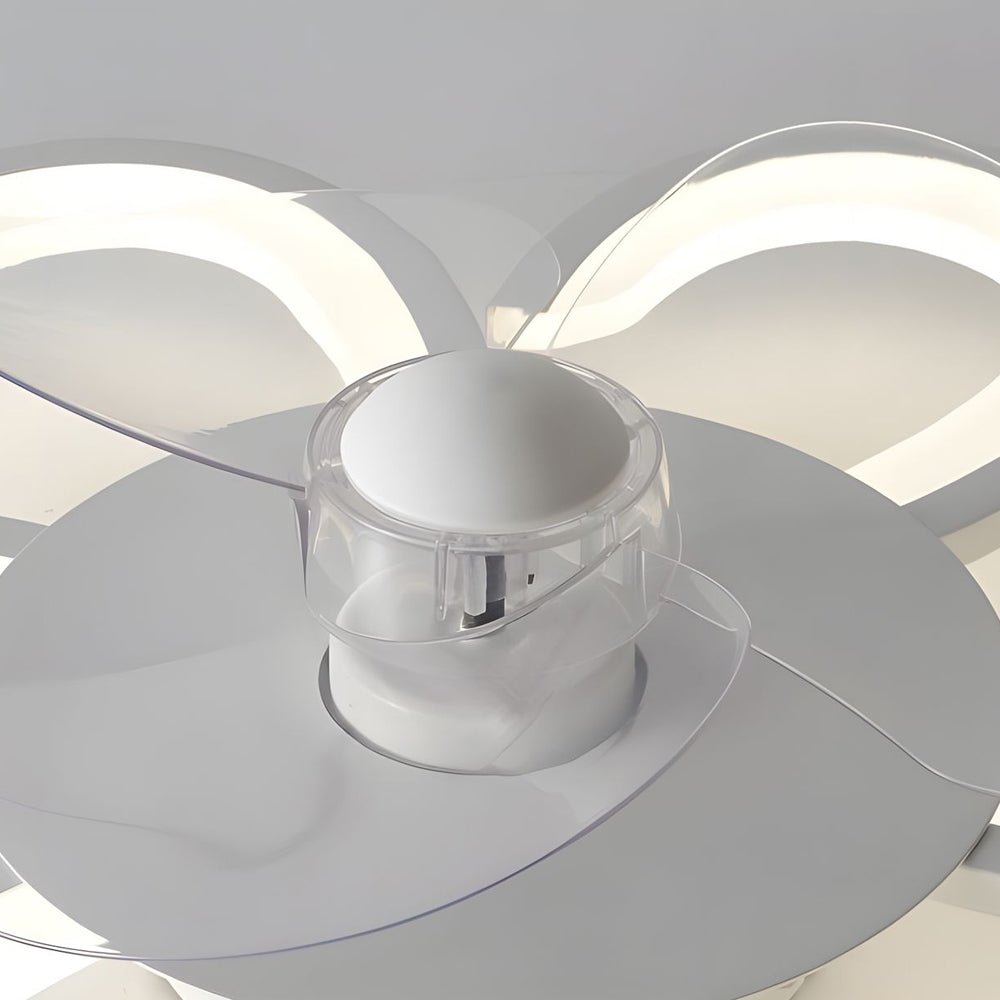 19.7 in. 6 - Speed White Flush Mount Flower Ceiling Fan Light