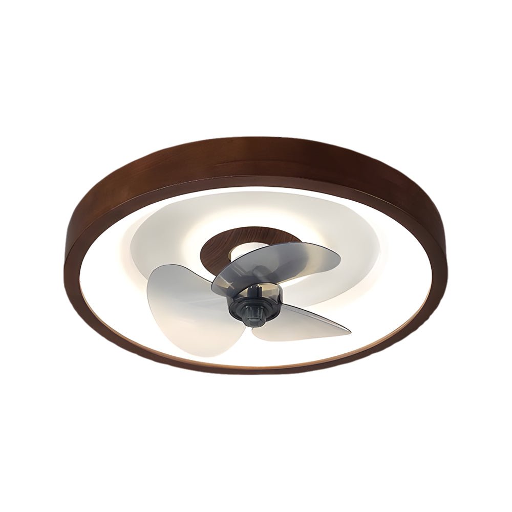 19.7 - in Walnut 6 - Speed Flush Mount Ceiling Fans With LED Light and Remote