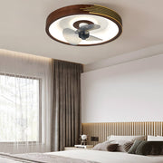 19.7 - in Walnut 6 - Speed Flush Mount Ceiling Fans With LED Light and Remote