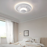 19.7 - inch Round Gypsum Relief Dimmable LED Flush Mount Ceiling Light