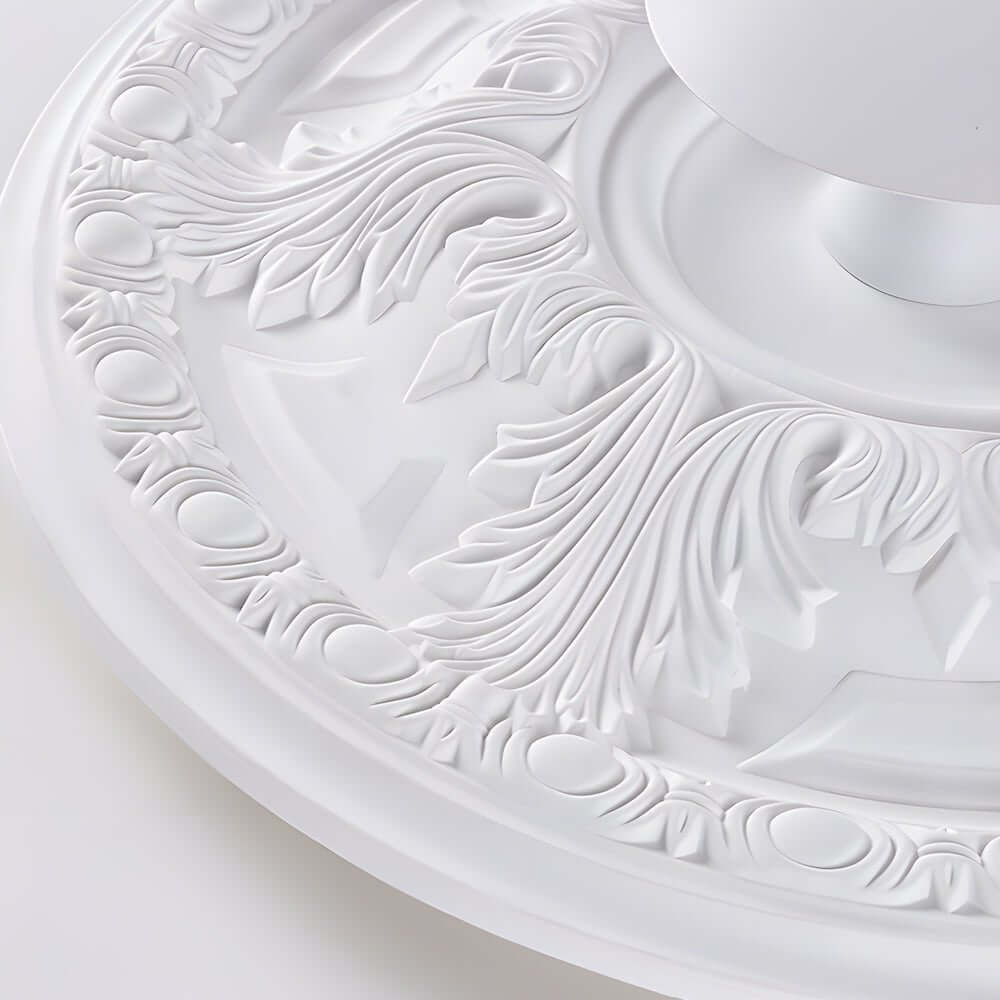 19.7 - inch Round Gypsum Relief Dimmable LED Flush Mount Ceiling Light