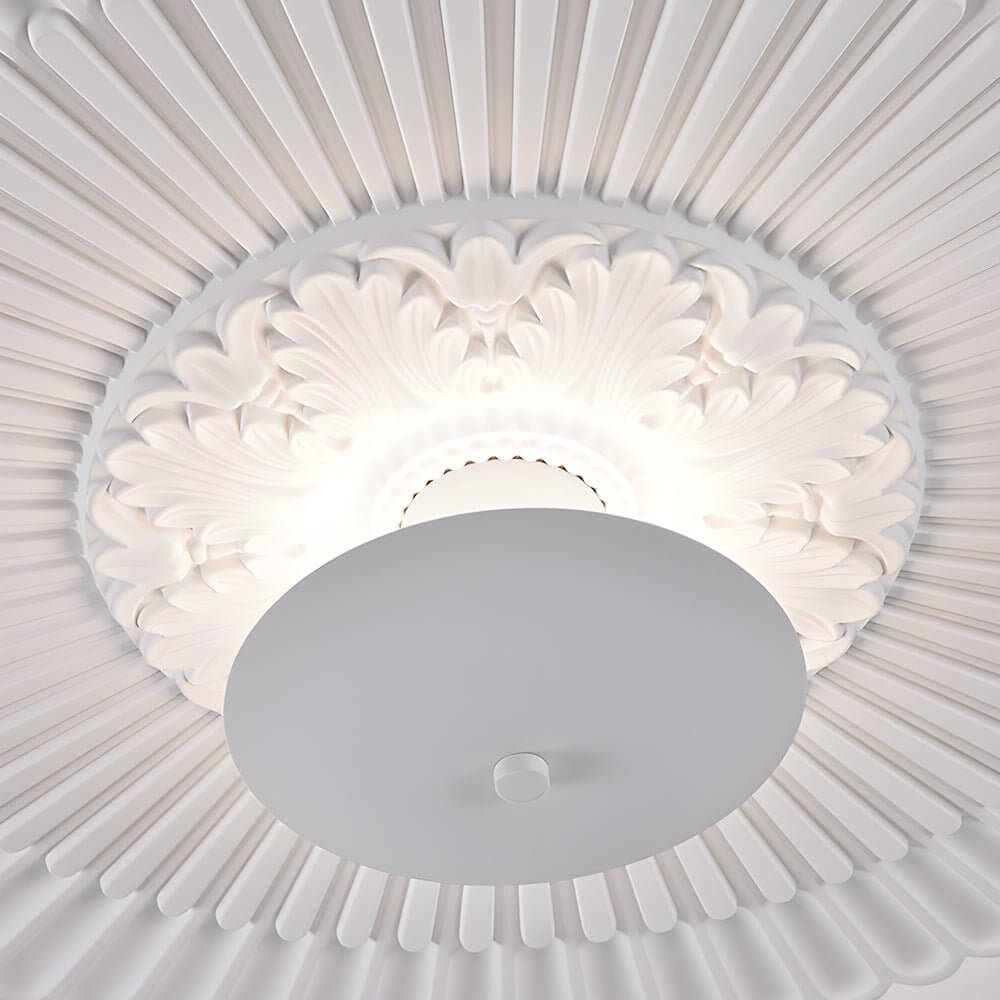 19.7 - inch Round Gypsum Relief Dimmable LED Flush Mount Ceiling Light