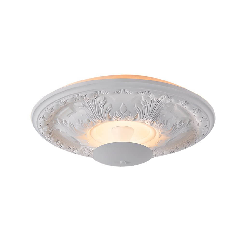 19.7 - inch Round Gypsum Relief Dimmable LED Flush Mount Ceiling Light