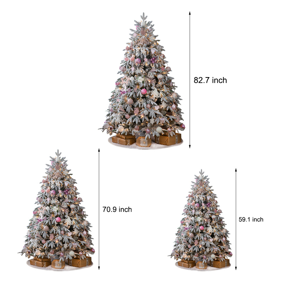 Artificial Simulation Falling Snow Christmas Decor Tree with String Lights