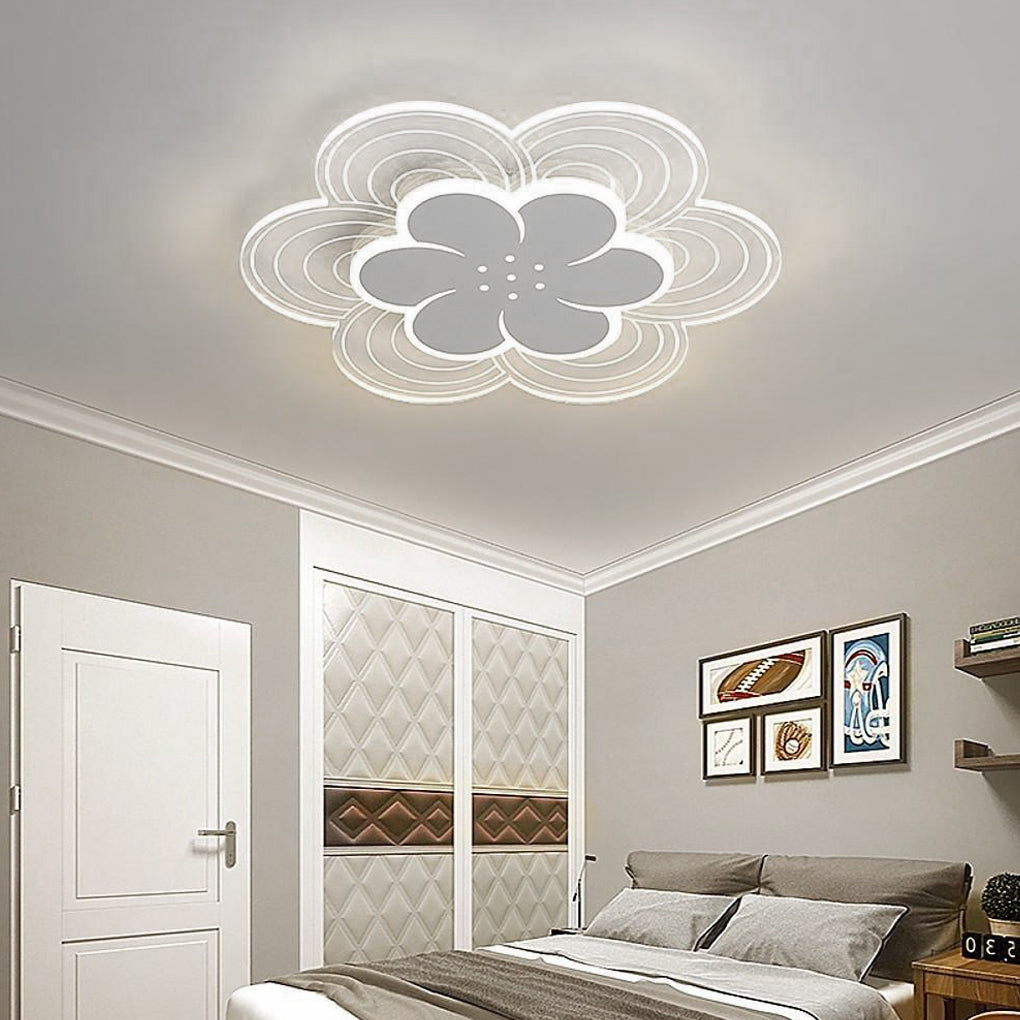Flower Shapes Dimmable LED White Modern Ceiling Lights Flush Mount Lighting