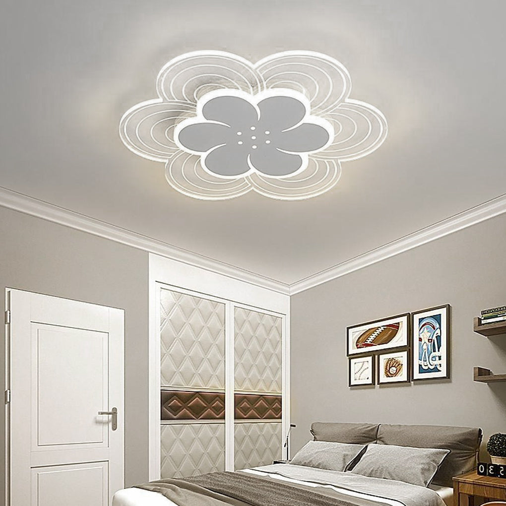 Flower Shapes Dimmable LED Modern Ceiling Lights Flush Mount Lighting for Bedroom