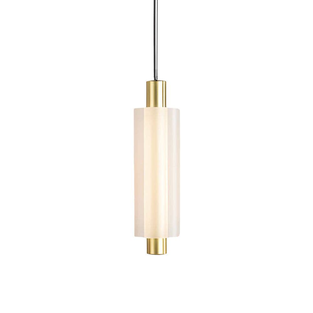 1/2/3 Heads Acrylic Cylinder Pendant Lights: Modern Hanging Lamp in Gold/Black