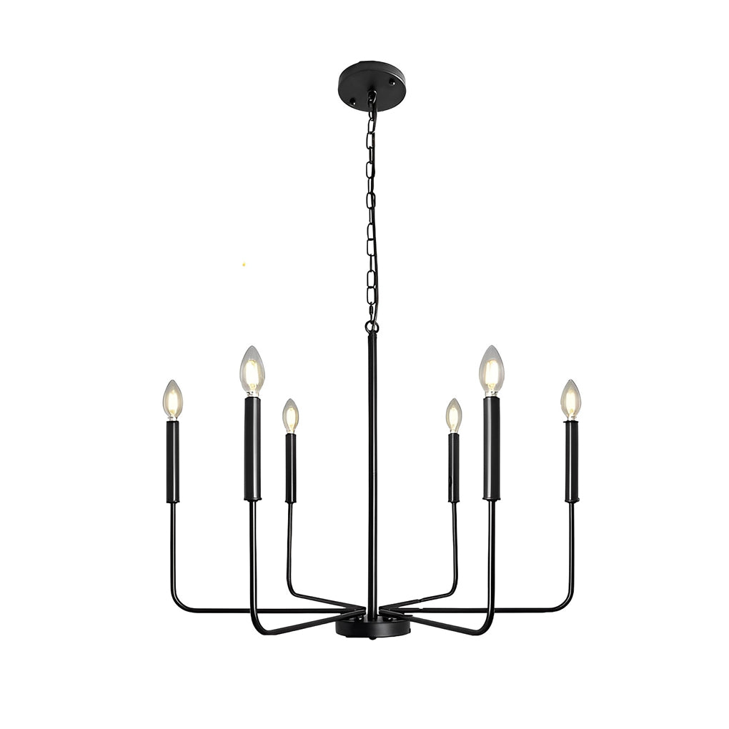 6 Lights Iron Candlestick Creative American Style Rustic Chandelier