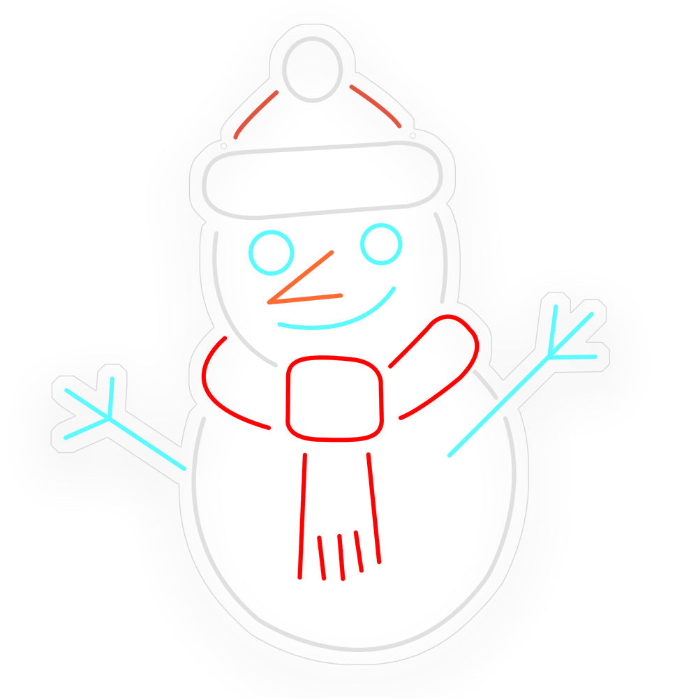 Neon Snowman Colorful Decor Acrylic Personalized LED Sign with Dimmer