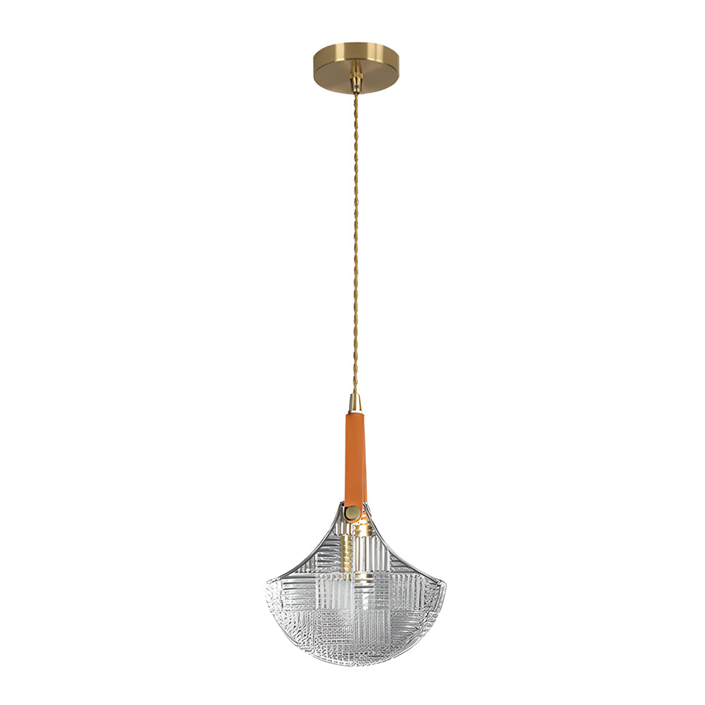 Glass Woven Texture Bag Creative Leather Copper Modern Pendant Lamp