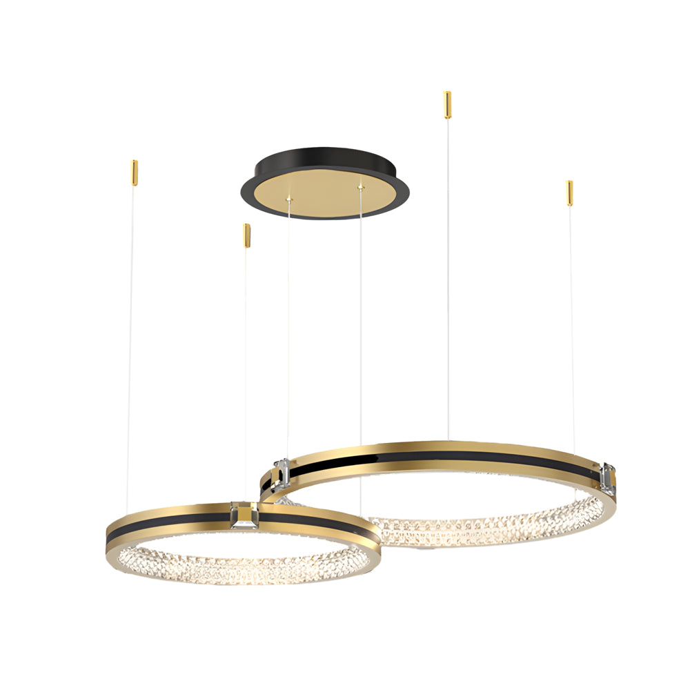 Circular Rings Three Step Dimming Brushed Gold Modern Ceiling Lights Fixture