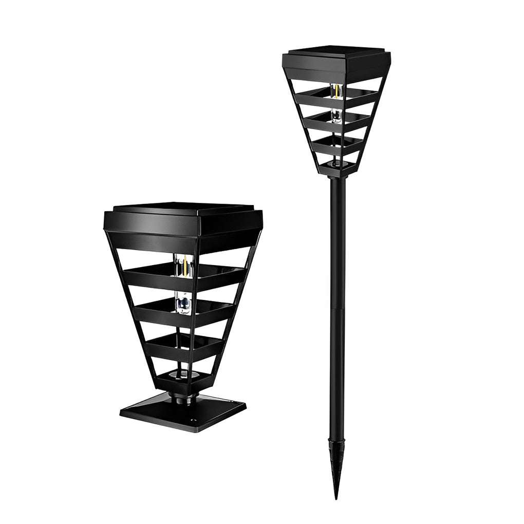 Waterproof LED Intelligent Light Control Black Modern Solar Lawn Lamp