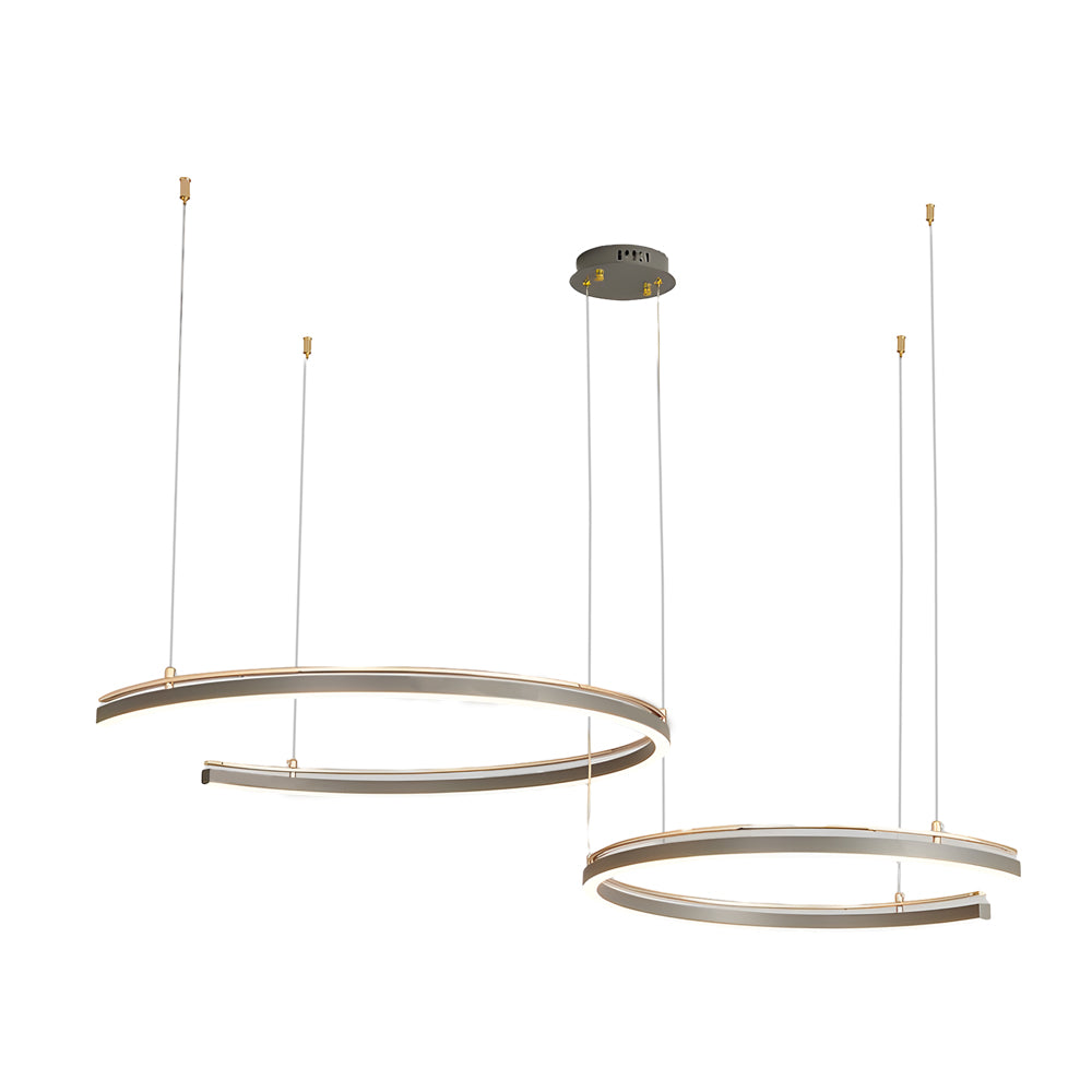 Modern Circular 2/3-Light C-Shape Suspension Ceiling Lamp