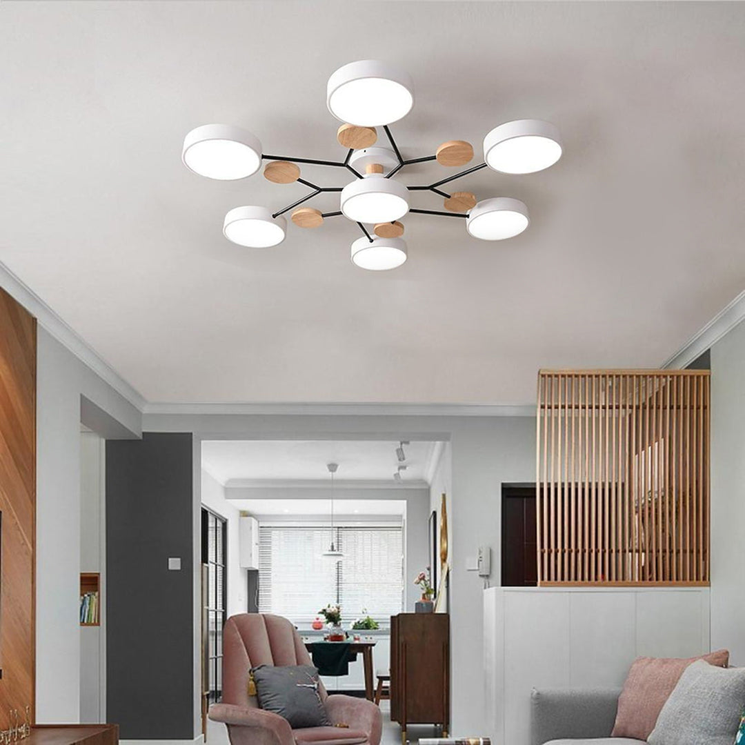 Sputnik Artistic Lights Chandeliers Metal Wood Baby Kids Lights Ceiling Lights