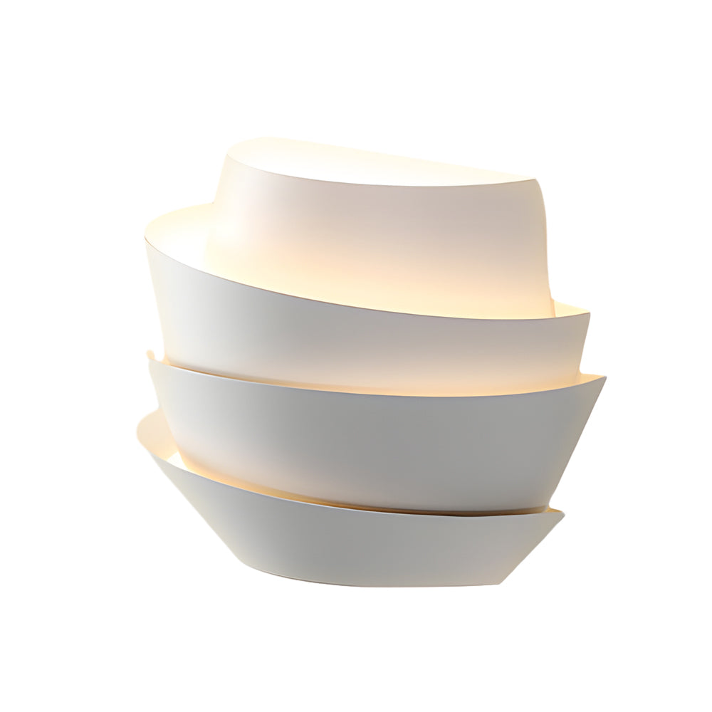 Minimalist Layers Half Cylinder Iron 2-Light Wall Sconce - White