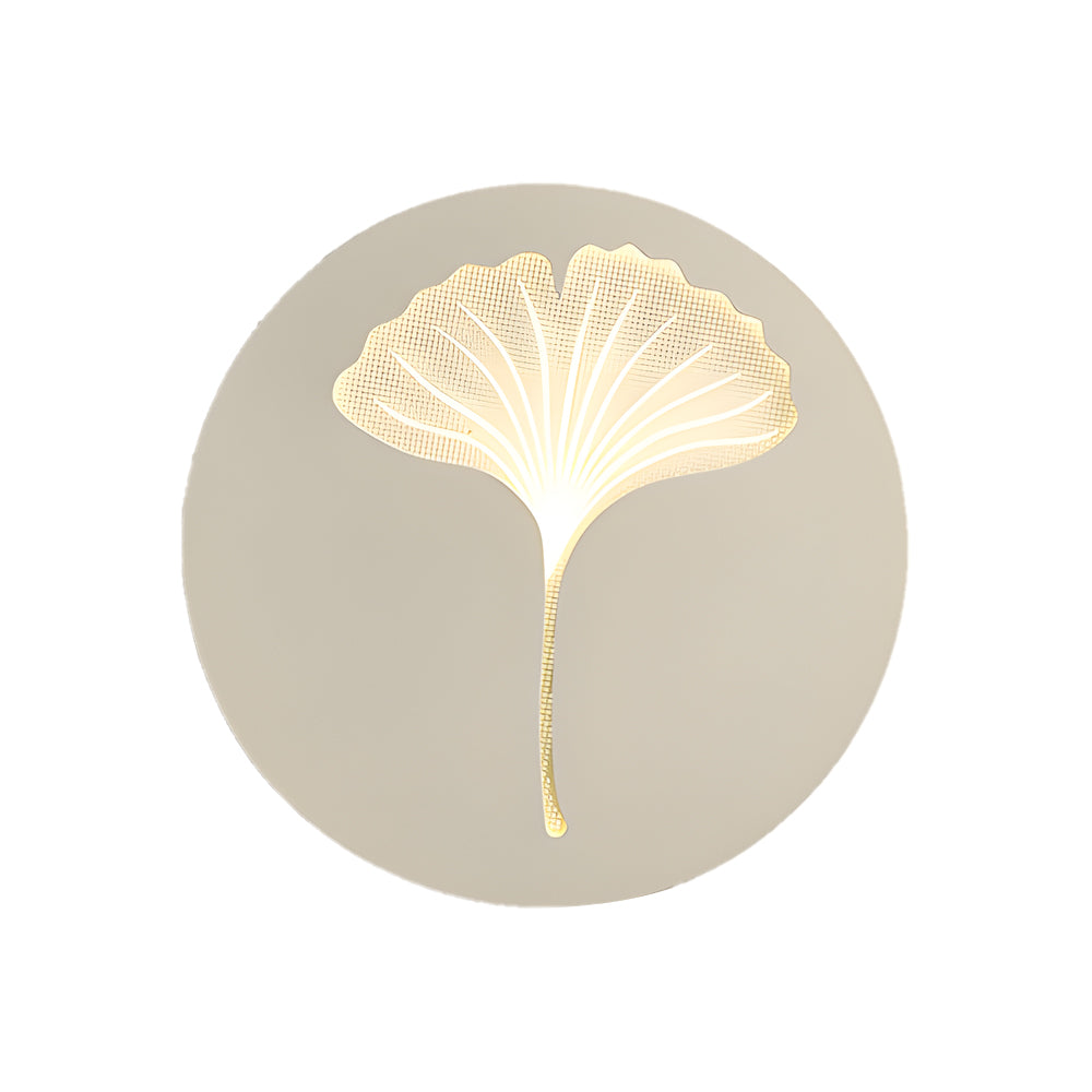 Round Ginkgo Leaf LED 3 Step Dimming Wall Sconce Lighting Wall Lamp