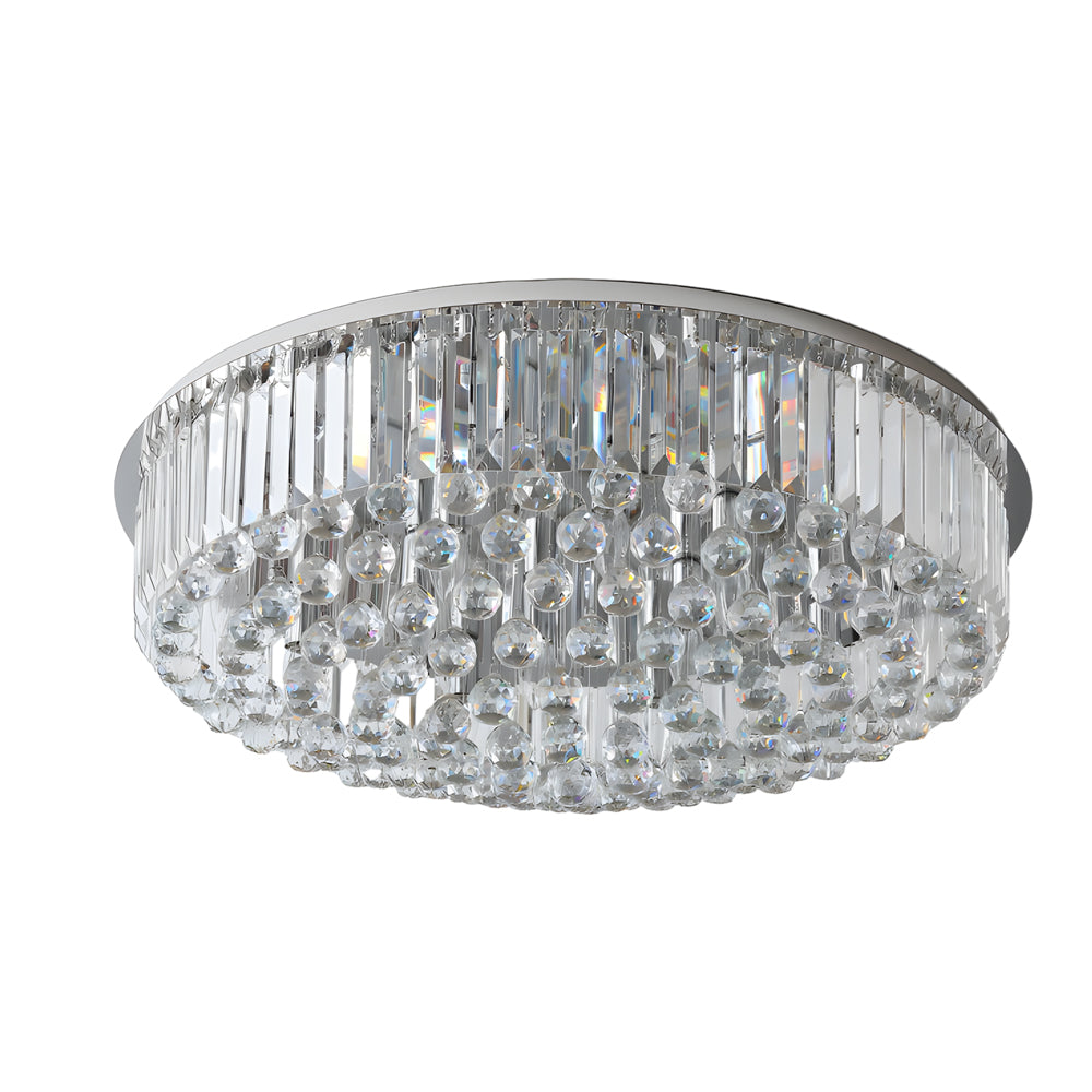 Round Crystal Flush Mount Light Luxury Modern Ceiling Light