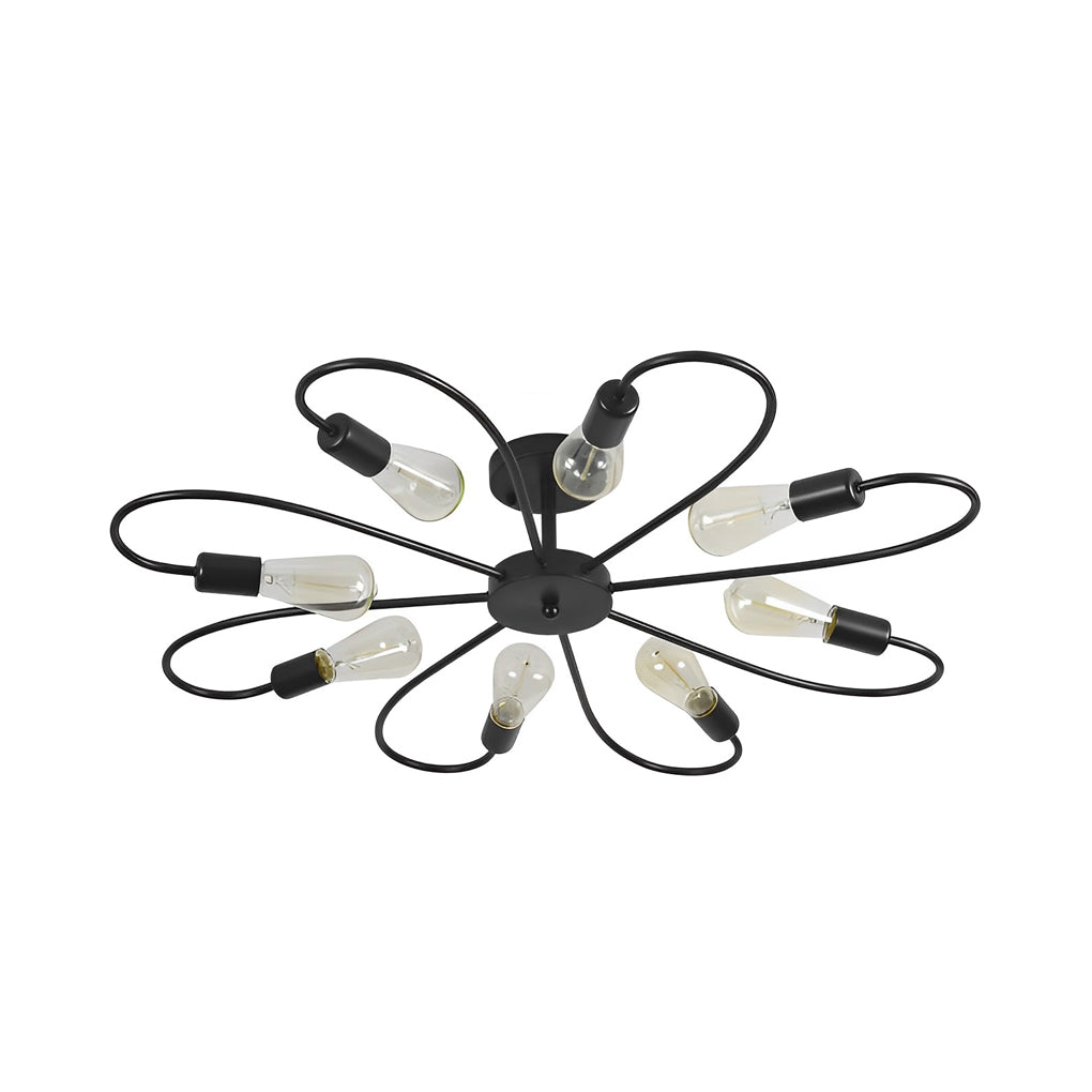 Simple Iron Flower Creative Nordic Bedroom Ceiling Lights Fixture