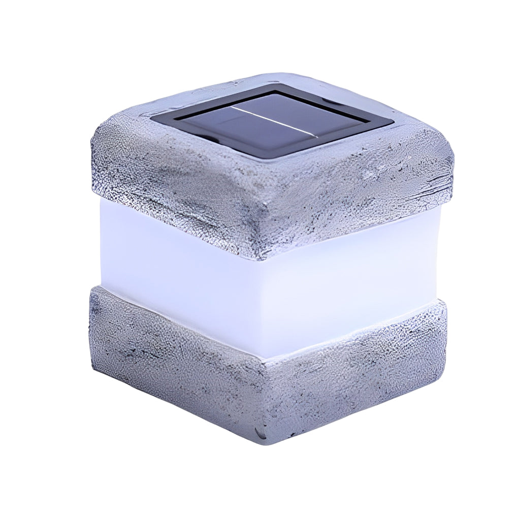 Sleek Square Resin Solar LED Garden Lamp