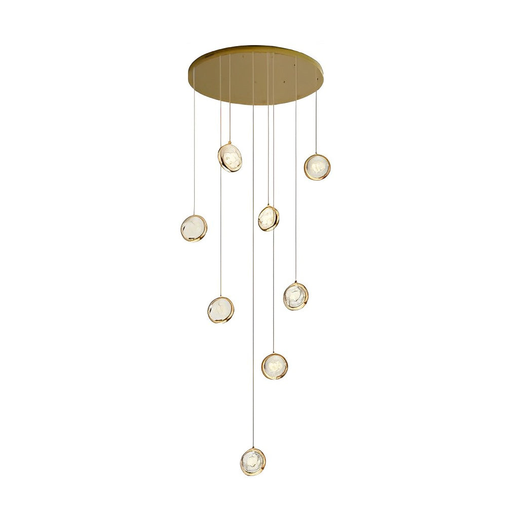 Crystal globe cluster modern staircase chandelier