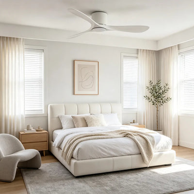 White Ceiling Fan Modern 52-Inch Indoor 3‑blade Fan