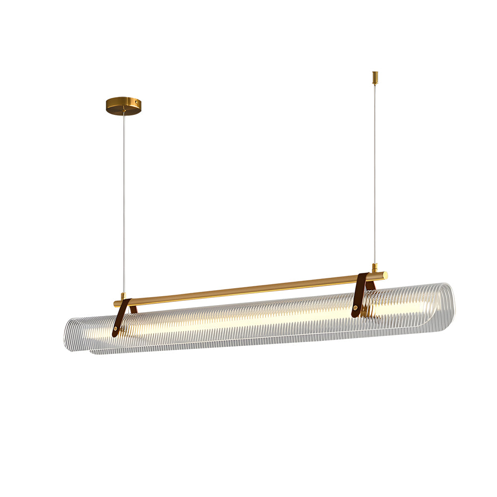 Acrylic Nami Linear Pendant Island Light with Adjustable Hanging Length