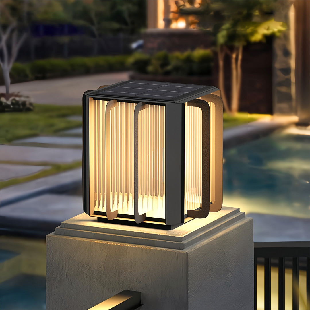 Outdoor Pillar Lantern Lights Modern Waterproof Fence Light