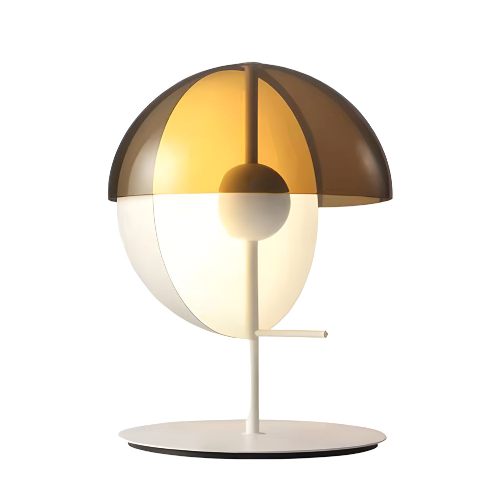 Theia Table Lamp with Vertical Semi-Sphere and Horizontal Smoked Shade