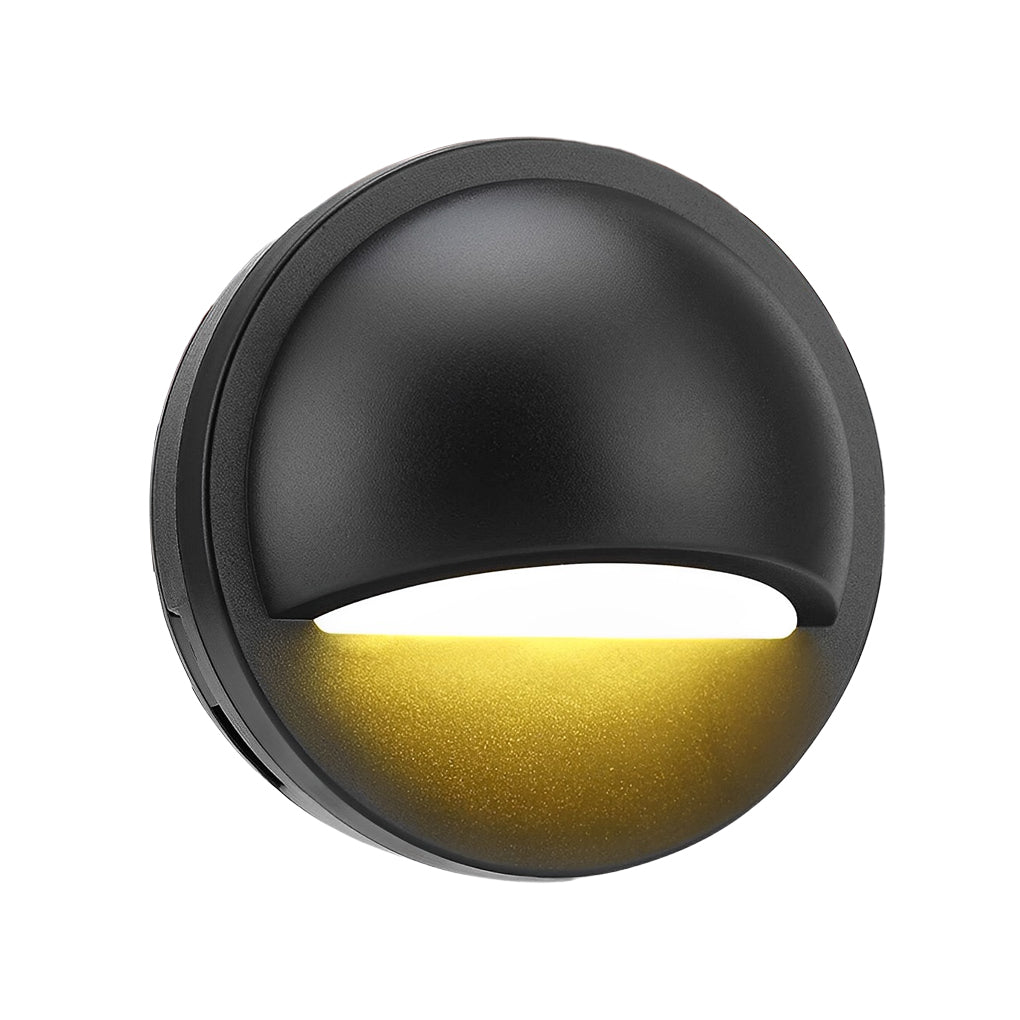 Round Waterproof LED Low Voltage 12-36V Black Modern Step Lights Sconces