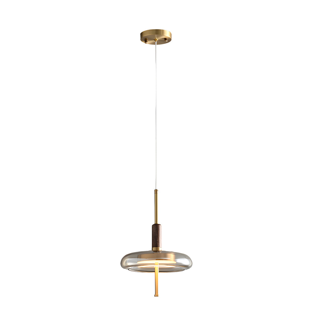 Minimalist Luxury Glass Wood Brass 3 Step Dimming Nordic Pendant Lights