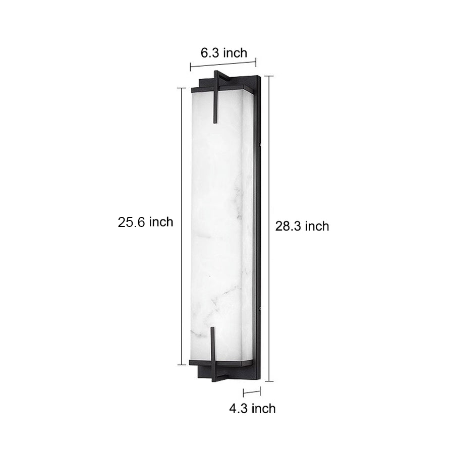 Resin Rectangular Waterproof LED Black Modern Outdoor Sconce Lighting