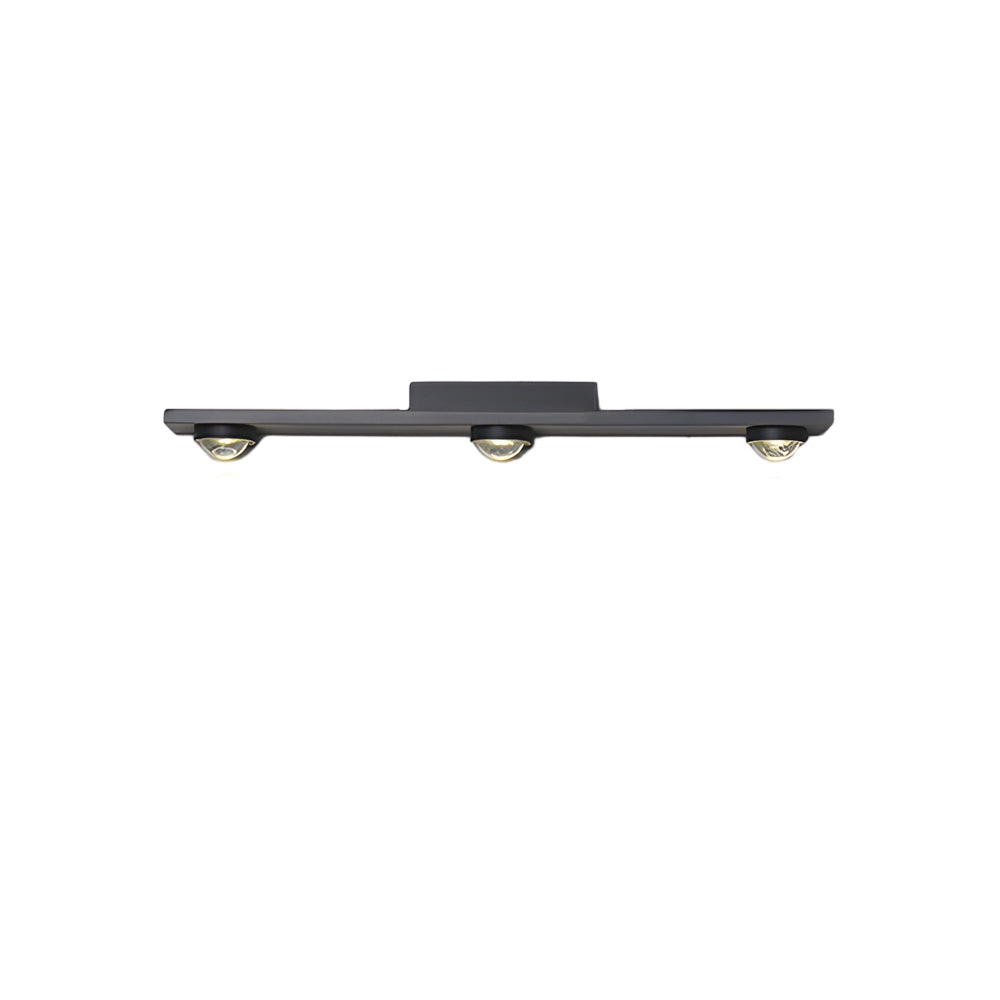 Modern Aluminum Black Long Bar Wall-Washing LED Ceiling Light - 3/4/5-Light