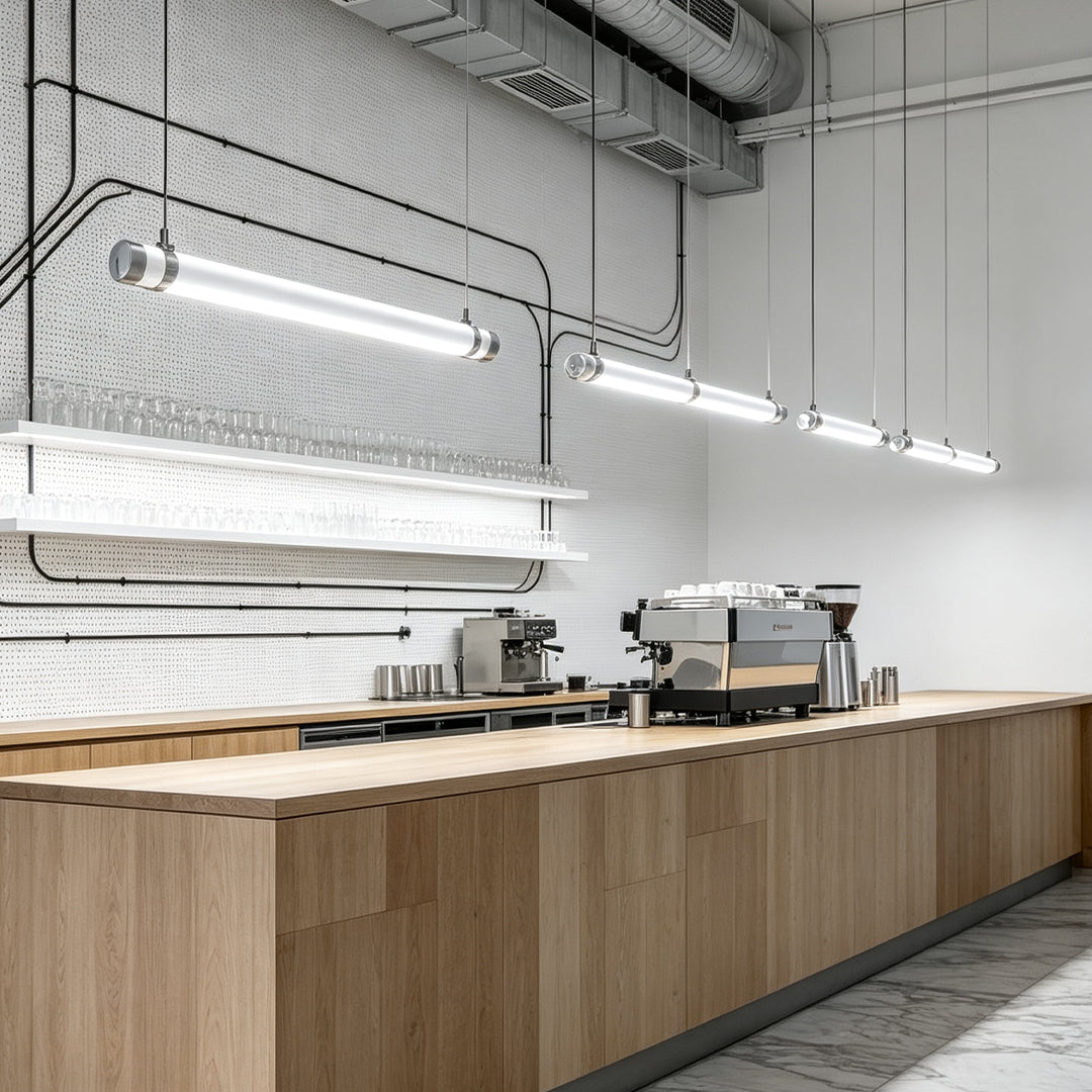 Round Linear Pendant Light LED Metal Integrated Frame Ceiling Light