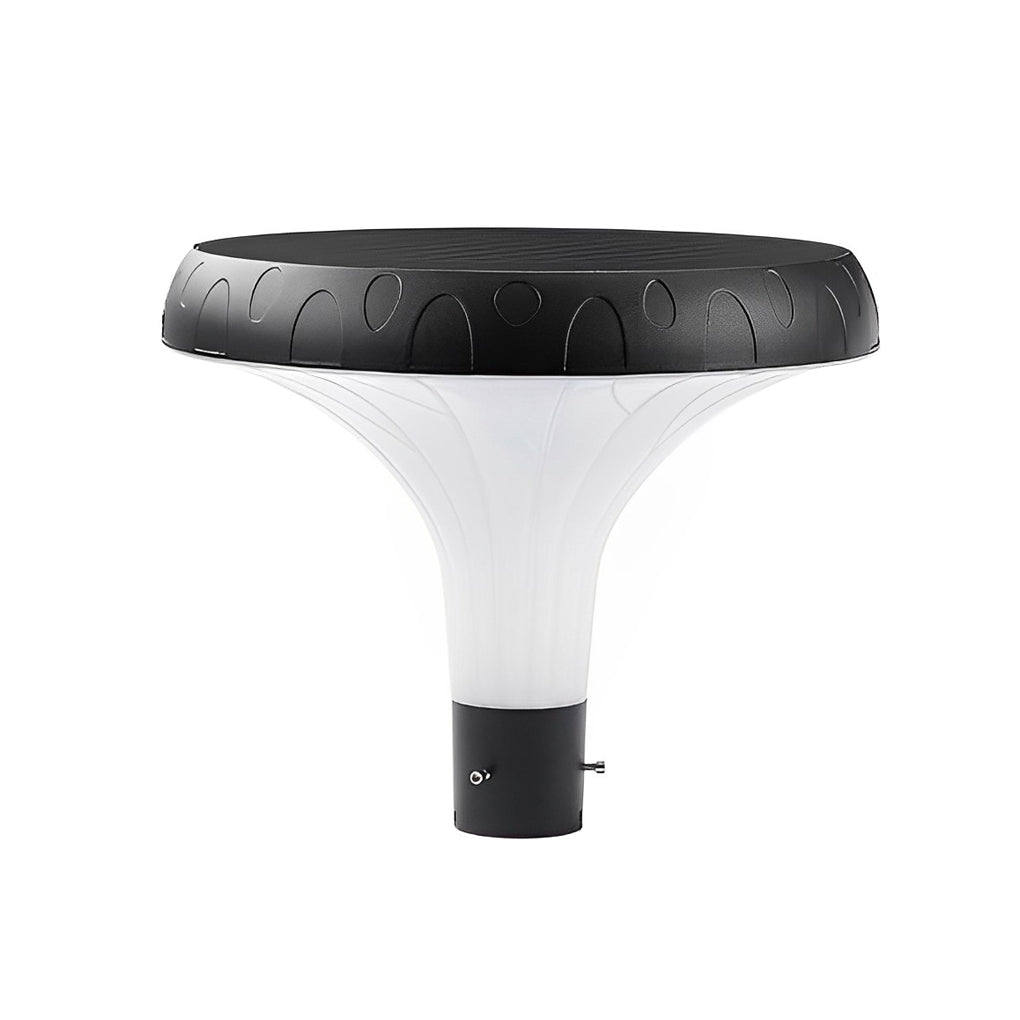 Round Mushroom Waterproof Intelligent Black Modern Solar Lamp Post Light