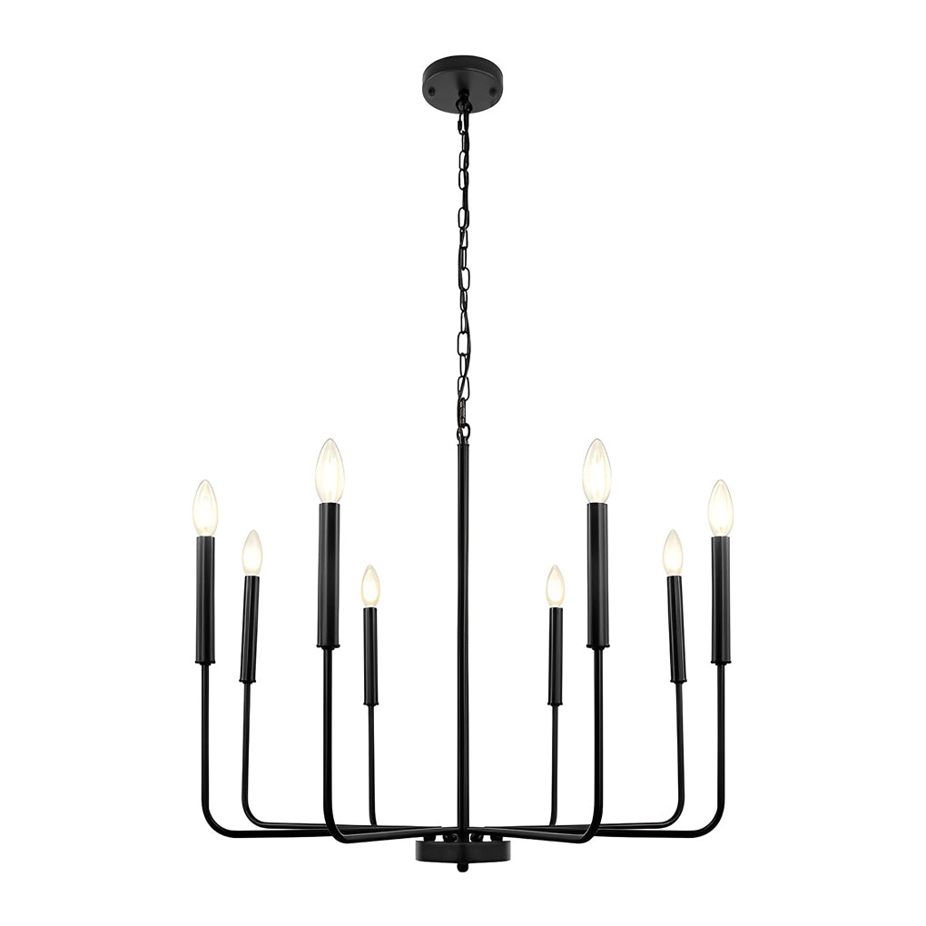 8 Lights Candlelight LED Three Step Dimming Industrial Style Chandelier