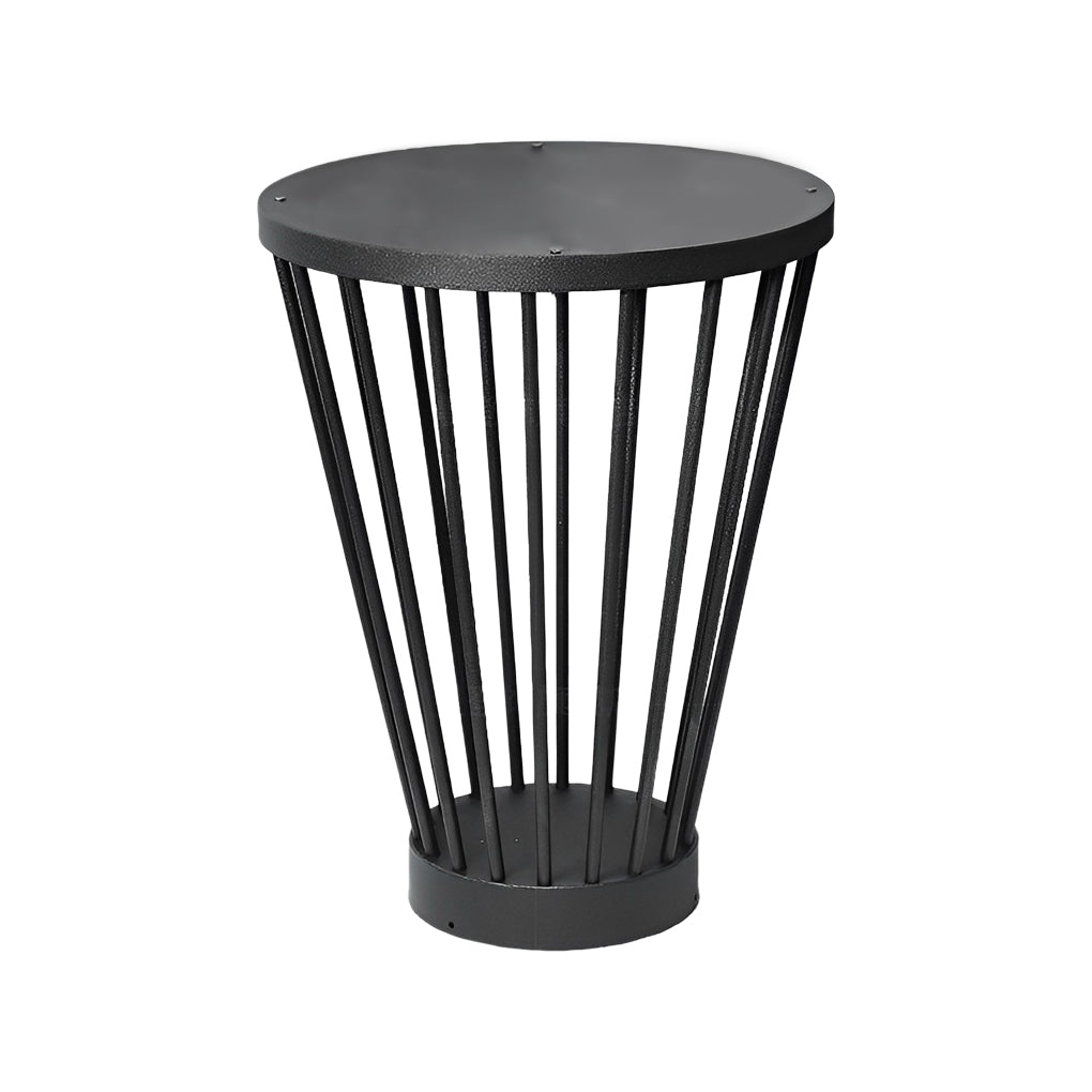 19.5'' Stainless Steel Black Floor Lamp Round Tea Table Outdoor Waterproof Standing Lamp