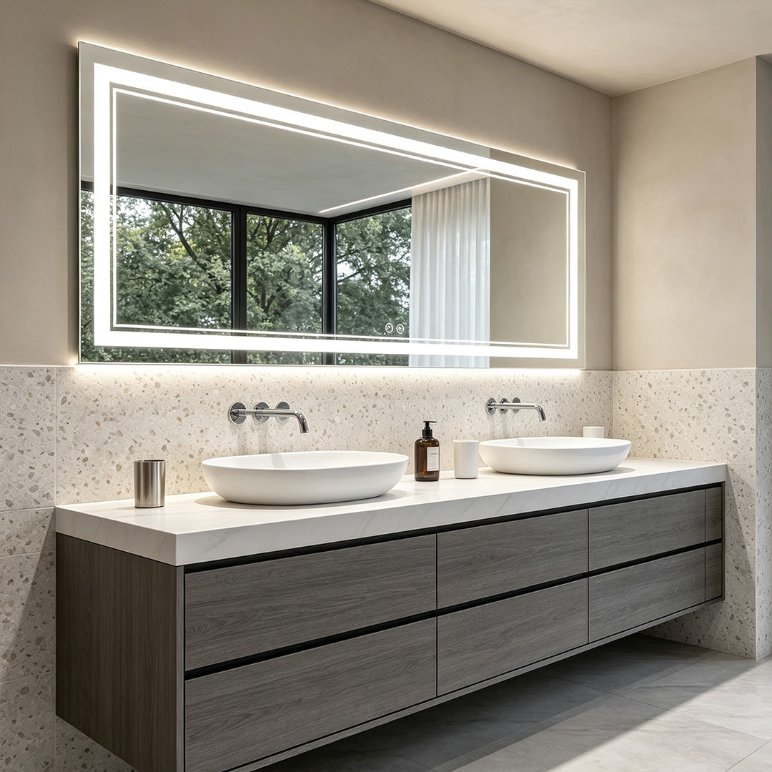 Bathroom Vanity Mirrors with Lights Smart LED Anti-Fog Light