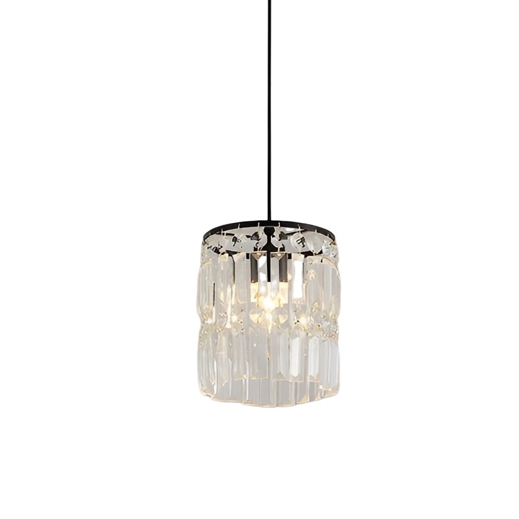 Cylindrical Crystal Shade Three Step Dimming Nordic Hanging Lights Fixture