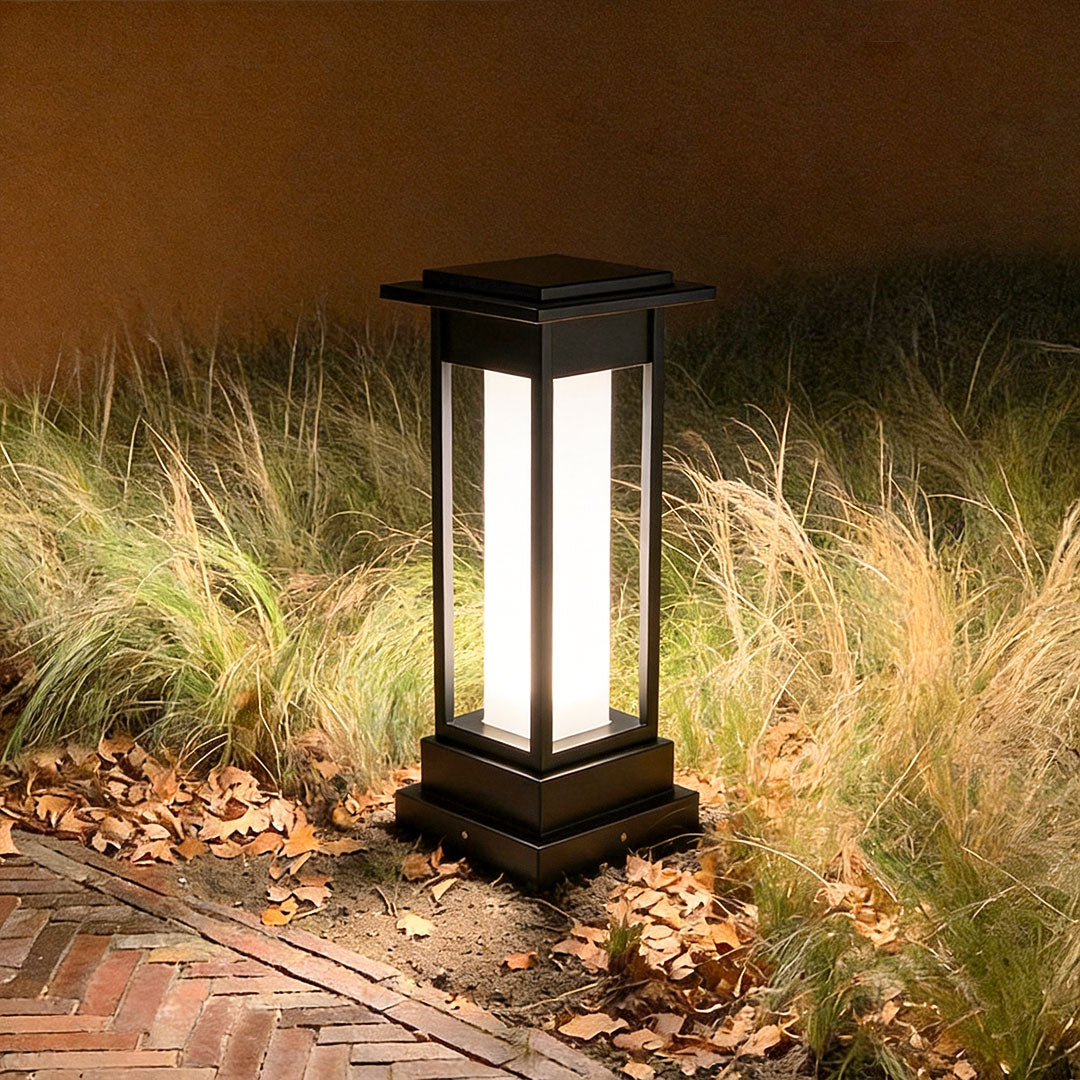 Black Bollard Light Outdoor Waterproof Garden Landscape Light