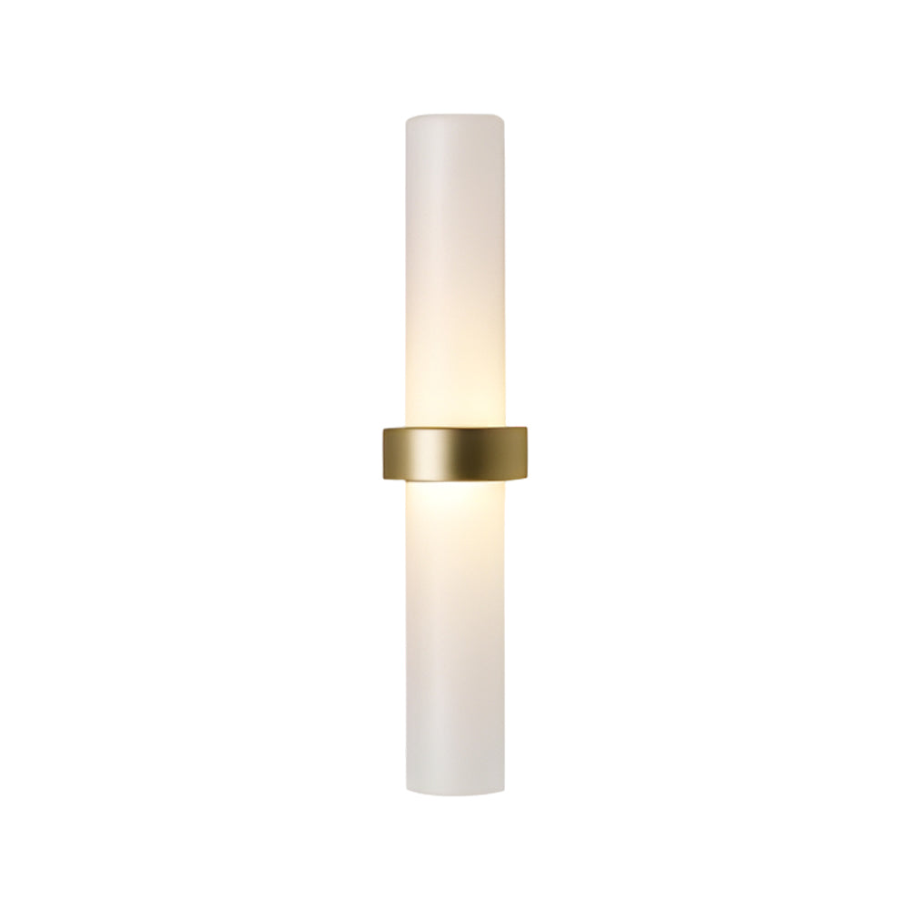 Modern Frosted Glass Tube 1-Light Wall Sconce in Warm White for Living Room