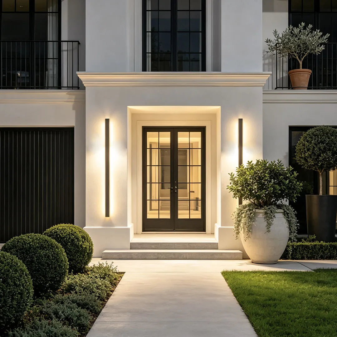 Outdoor Strip Wall Light Black Linear LED Integrated Light