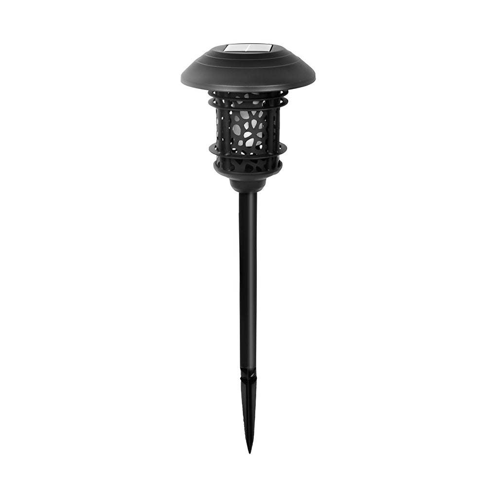 Waterproof Round Hollow LED Flame Flickering Modern Solar Lawn Lights